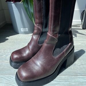 VAGABOND - Brown Burgundy chunky heel boots